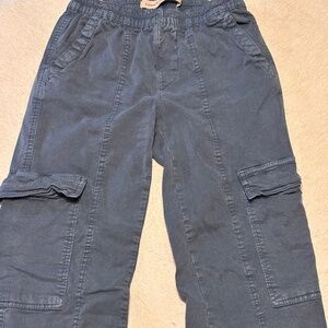 Love Trends pull up cargo pants blue size 0 elastic waist and tied bottom
